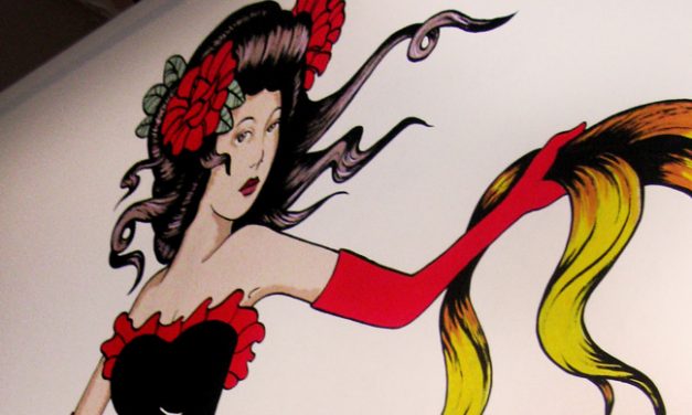 Burlesque Girl Mural Painting