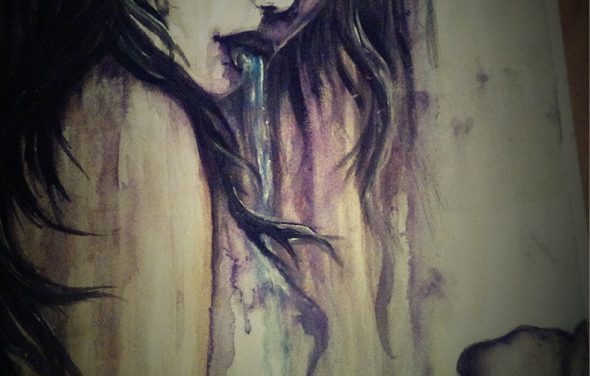 Water Colour Dribbles Girl