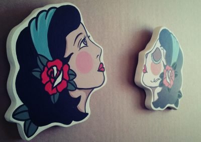 Sugar Skull and Gypsy Wooden Wall Art