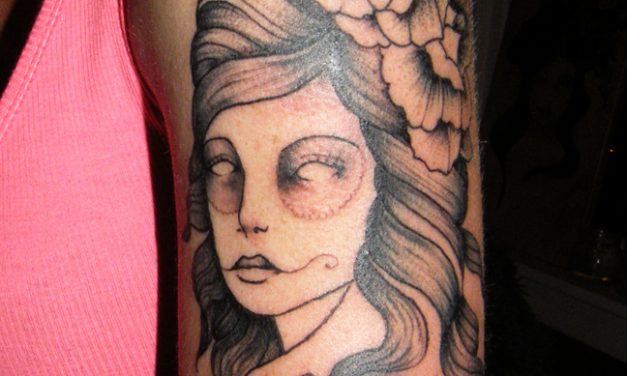 Gypsy Girl & Roses Arm Tattoo