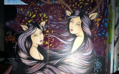 Ladies in Nest – Mural in Fast Eddies Bar, Wellington