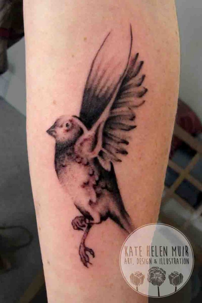 tattoo arm bird flying