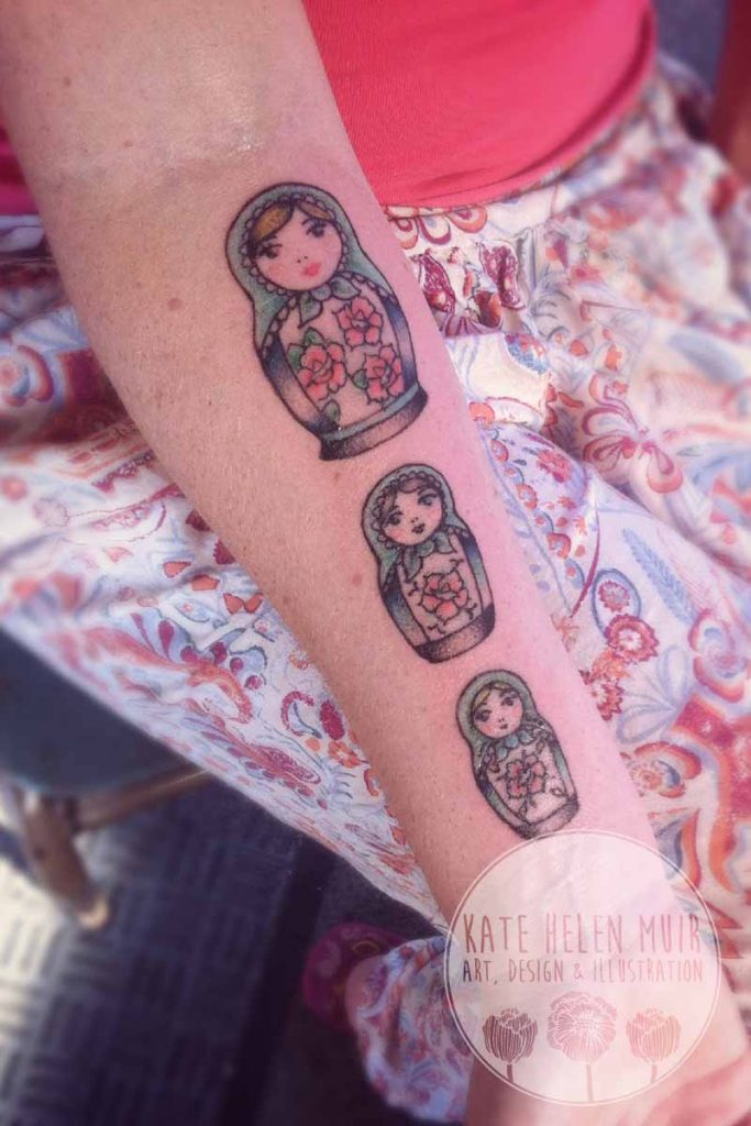 tattoo arm russian dolls