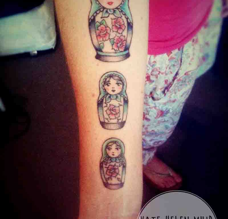Russian Doll Arm Tattoo