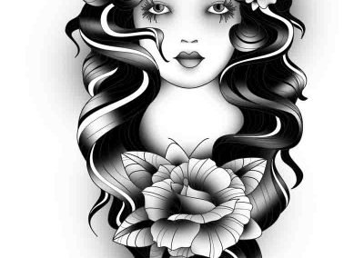 Gypsy Girl Tattoo Design for Arm