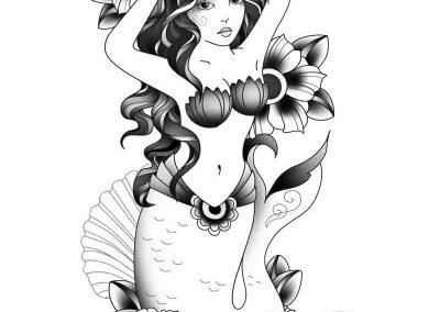 Mermaid Gypsy Tattoo Design