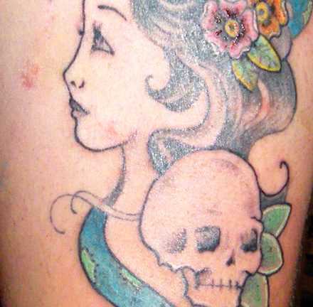 Gypsy Skull and Snake Tattoo