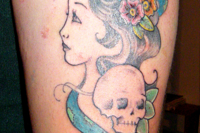 Gypsy Skull and Snake Tattoo