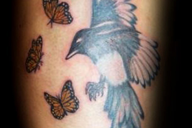 Magpie and Monarchs Tattoo