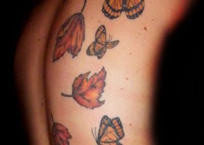 Monarch Butterflies Back Tattoo