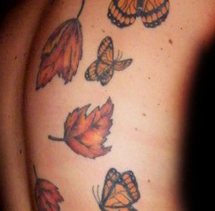 Monarch Butterflies Back Tattoo