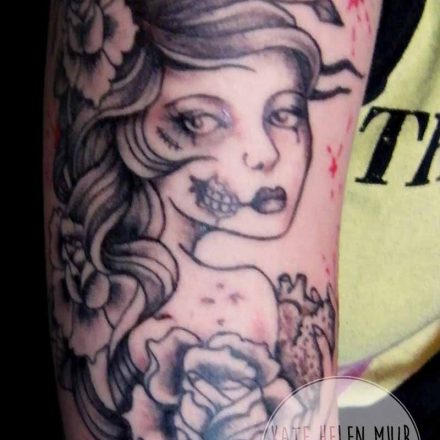 Zombie Girl and Roses Tattoo