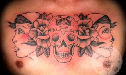 Gypsy Girls and Sugar Skull Chest Tattoo