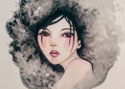 Salty Waters – Water Colour and Salt Painted Girl