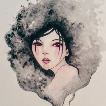 Salty Waters – Water Colour and Salt Painted Girl