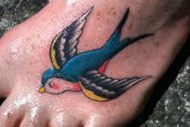 Swallow Foot Tattoo