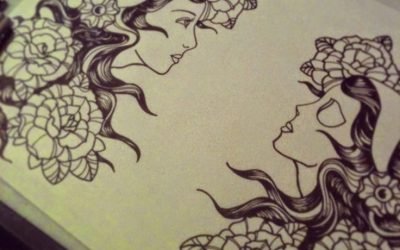 Gypsy and Sugar Skull Marker Drawing