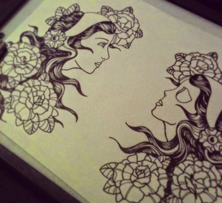 Gypsy and Sugar Skull Marker Drawing