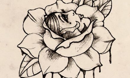 Flower Face Gypsy Girl Tattoo Design