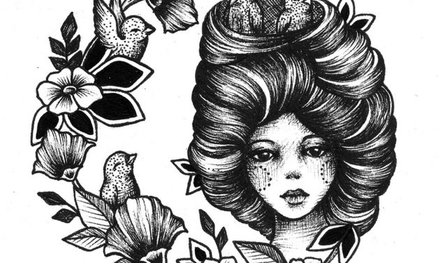 Ink Girl – Girl, Flowers, Birds
