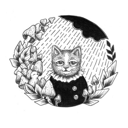 Cat Ink Design – Cat in Rain