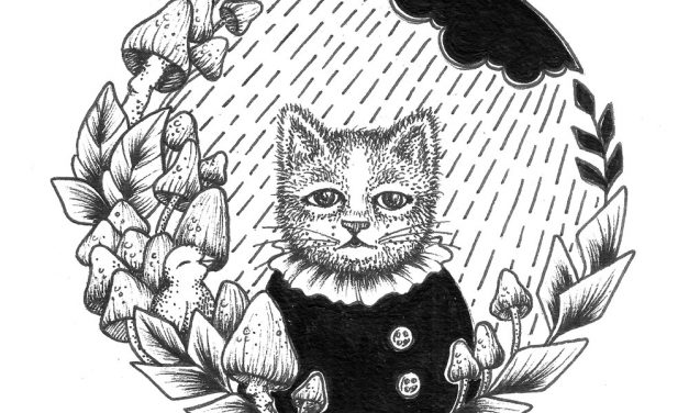 Cat Ink Design – Cat in Rain