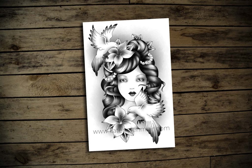 tattoo_design_gypsy lily magpie