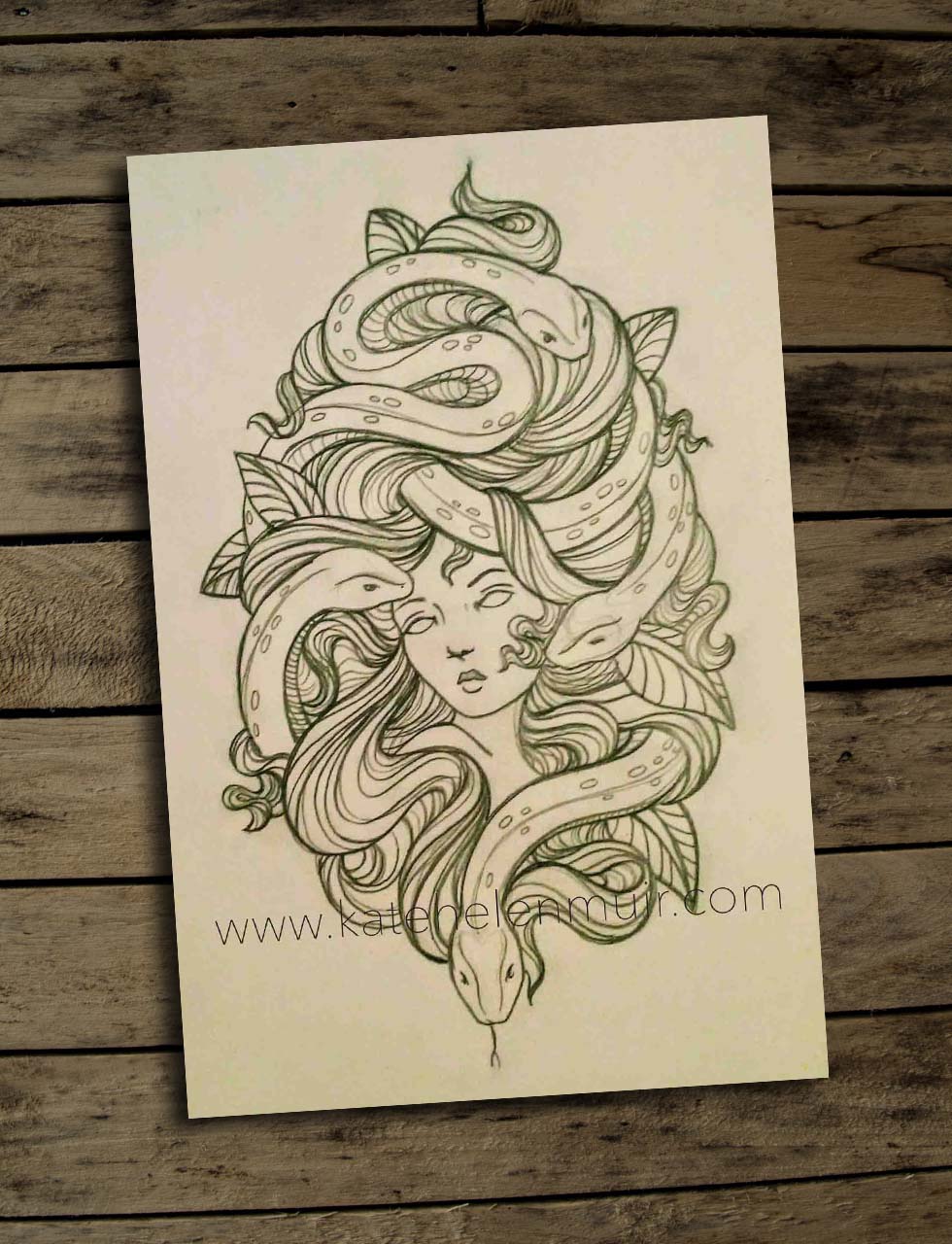 neo traditional medusa tattoo