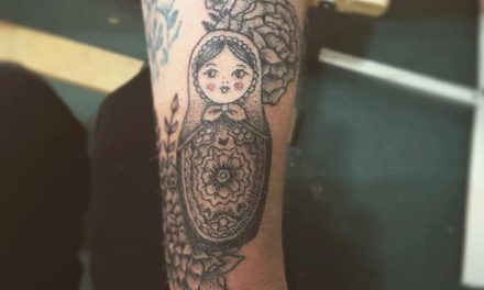 Russian Doll & Flowers Tattoo