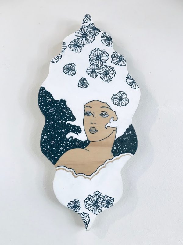 Lady in Stars - Acrylic on Wood