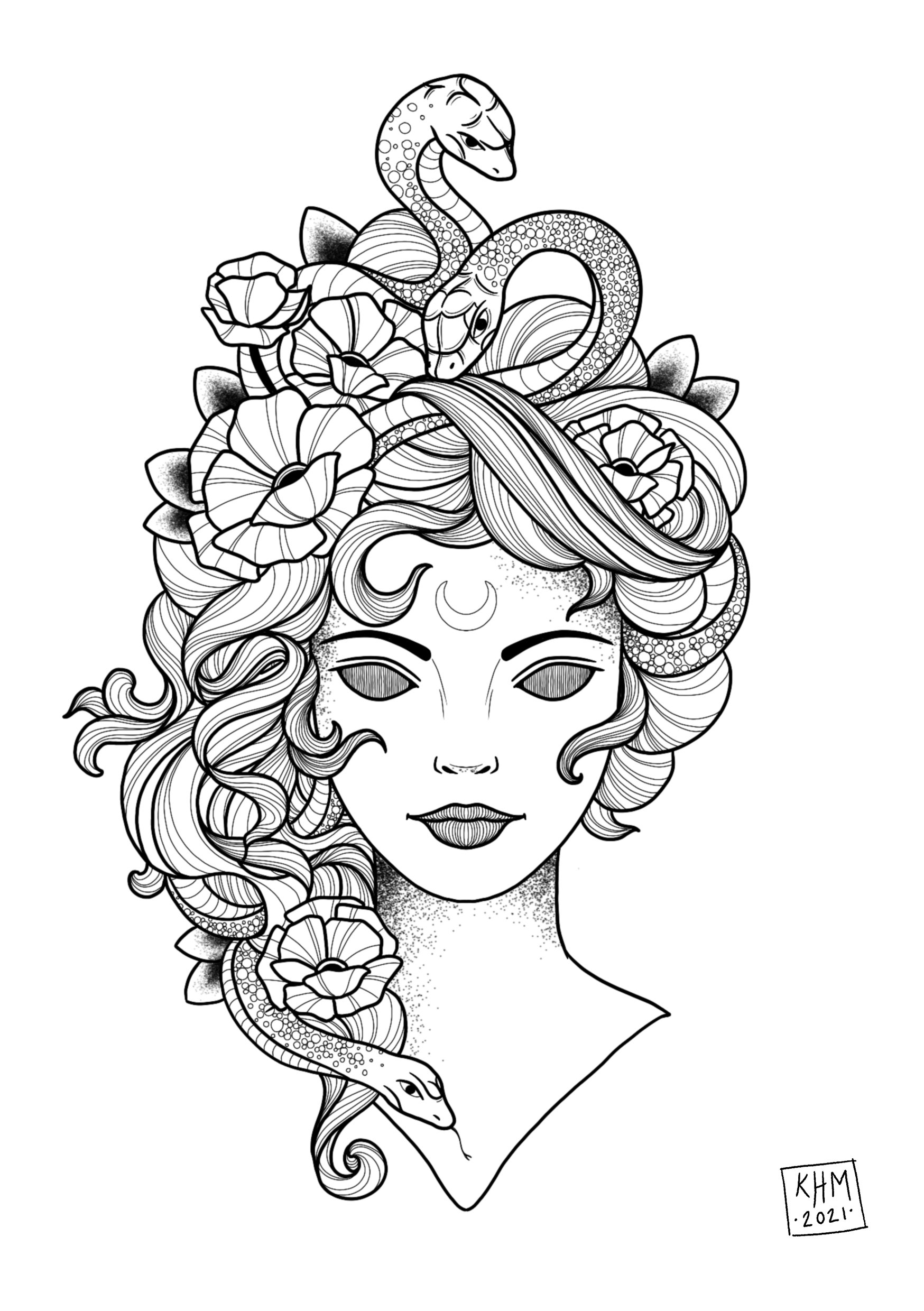 Medusa with Flowers by Shanoah Chapman : Tattoos