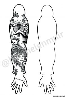 Medusa, Snakes and Butterfly tattoo sleeve design