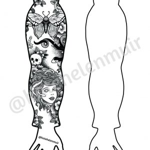 Medusa, Snakes and Butterfly tattoo sleeve design